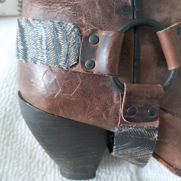 Rare U roads soft slouch leather western riding boots recycled tire like new - Picture 5 of 16